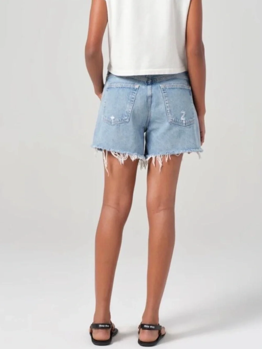 AGOLDE Parker Long Denim Shorts Size 28